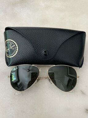 Ray-Ban RB3025 Gold Aviator Classic Polarized 58mm